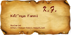 Kánya Fanni névjegykártya