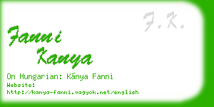 fanni kanya business card