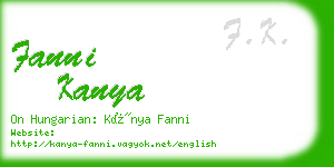 fanni kanya business card